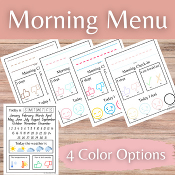 Preview of Morning Menu Daily Pages for Writing Practice, Phone #, Address, US State & more