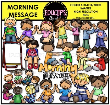 Preview of Morning Message Clip Art Bundle {Educlips Clipart}