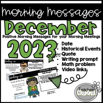 Preview of Morning Messages:  December Morning Meeting Bell Ringers