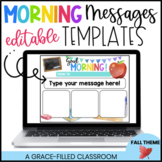 Morning Message Editable Template Slides Fall Themed