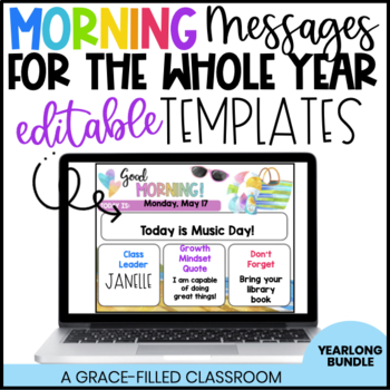 Preview of Morning Message Editable Template Slides Bundle