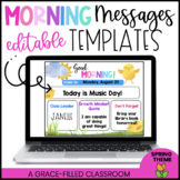 Morning Message Editable Template Slides Spring Themed