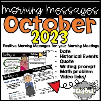 Preview of Morning Message October 2023 Morning Meeting Bell Ringers