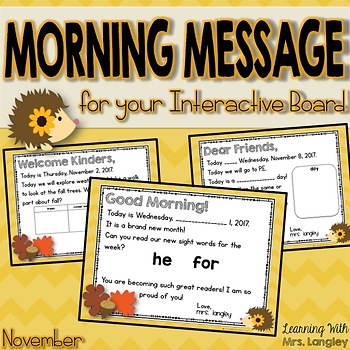 Preview of Morning Message November