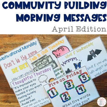 Preview of Morning Message SEL Writing Prompts for April