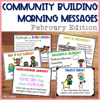 Preview of Morning Message SEL Writing Prompts for February