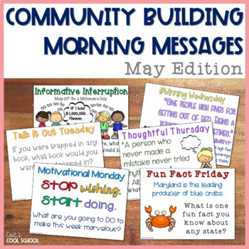Preview of Morning Message SEL Writing Prompts for May