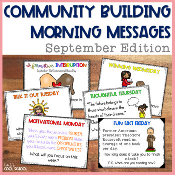 Preview of Morning Message SEL Writing Prompts for September