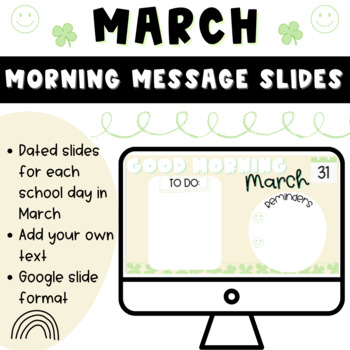 Preview of Morning Message Slides - March/Neutral Theme