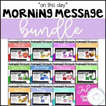 Preview of Morning Message Slides YEAR-LONG BUNDLE for PowerPoint and Google Slides