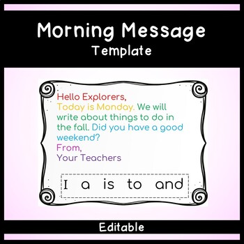 Preview of Morning Message Template
