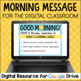 Morning Message Templates for Google Classroom Distance Learning