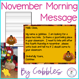 November Daily Oral Language Thanksgiving Morning Work for