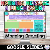 Morning Message and Lunch Count Google Slides | Morning Wo