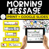 Morning Message with Visuals | Special Education | Print +