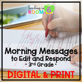 Morning Message to Edit and Respond * 3rd Grade