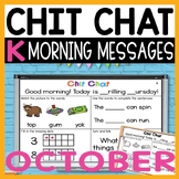 Morning Messages: Chit Chat October Kindergarten NO PREP
