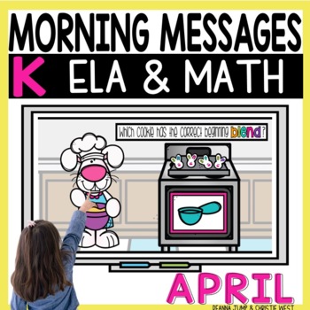 Preview of Morning Messages Kindergarten APRIL NO PREP