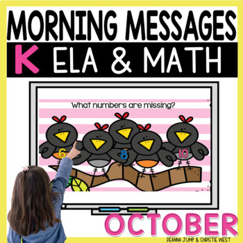 Preview of Morning Messages Kindergarten OCTOBER NO PREP