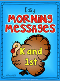 November Kindergarten First Grade Morning Messages