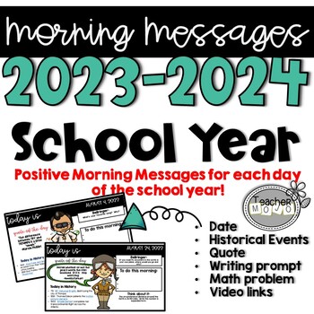 Preview of Morning Messages:  Morning Meeting Slides for the Entire 2023-2024 School Year
