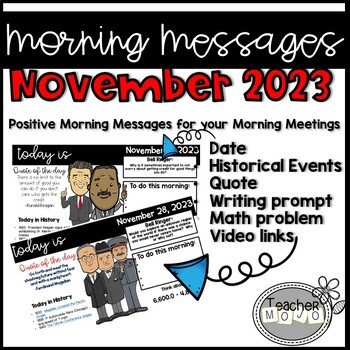 Preview of Morning Messages: November Morning Meeting Bell Ringers