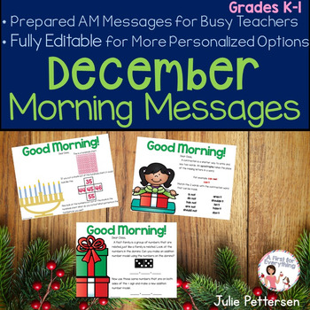 Preview of Morning Messages for December Projectable and Editable