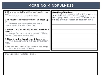 Preview of Morning Mindfulness Grades 2-4