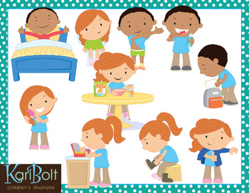 Before And After School Morning And Afternoon Routine Clip Art Bundle