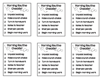 morning routine checklist pdf