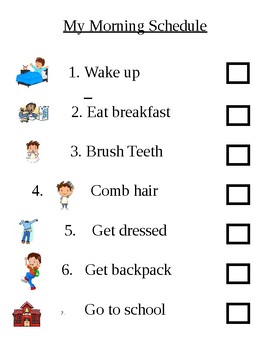 Adhd Morning Routine Chart