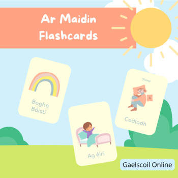 Preview of Morning Routine Flashcards as Gaeilge