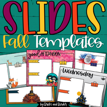 Preview of Fall Google Slides Daily Agenda Templates