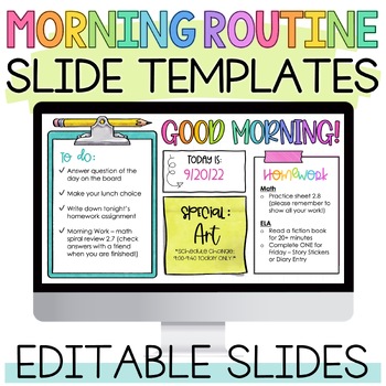 Preview of Morning Routine Powerpoint and Google Slides