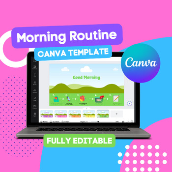 Preview of Morning Routine Slides Template For Canva (TRY FOR FREE!)