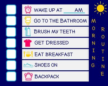 Preview of Morning Routine Visual Schedule