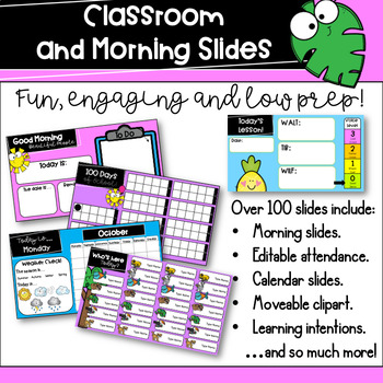 Preview of Editable Morning Routine and Classroom Slides PowerPoint 
