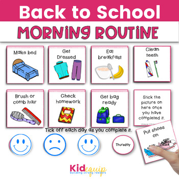 Morning Routine for Back to School Routines Chart by Kidequip | TPT