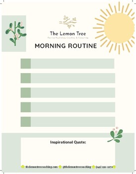 Preview of Morning Routine with Inspirational Quote Template