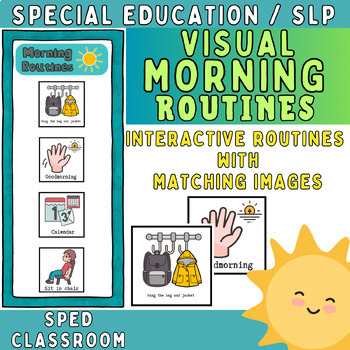 Preview of Morning Routines Visuals for Non Verbal Kids & Special Education Classroom |SPED