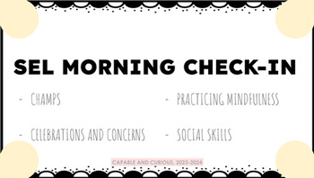 Preview of Morning SEL Check-In - For SEL, Social Skills, SpEd!
