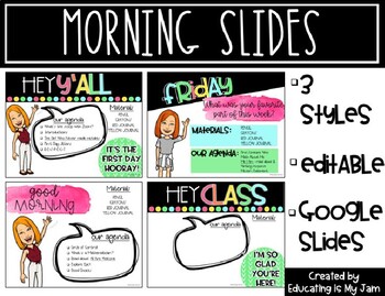 Preview of Morning Slides - Editable