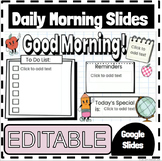 Morning Slides: Editable: Classroom Management: Back to School