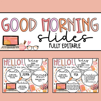 Preview of Morning Slides {Fall School Supply Theme}