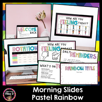 Preview of Morning Slides Pastel Rainbow EDITABLE
