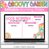 Morning Slides Template | Groovy Garden Retro Decor | Editable