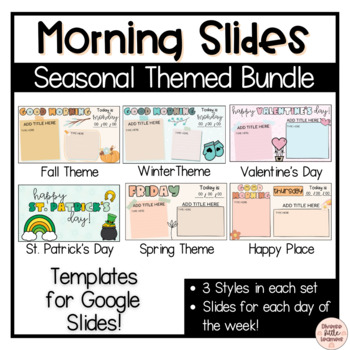 Preview of Morning Slides Templates Bundle for Google Slides | Seasonal Bundle
