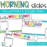 Morning Slides Templates with Timers | Editable | Rainbow