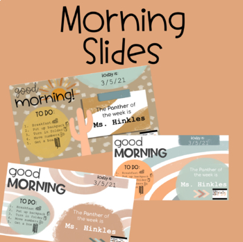 Preview of Morning Slides with Timers (BOHO & Holiday Themed)