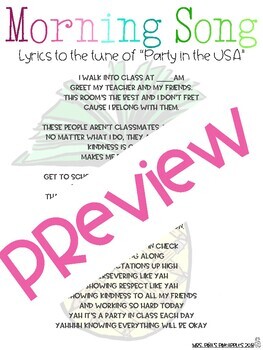 Preview of Morning Song: Party in the USA